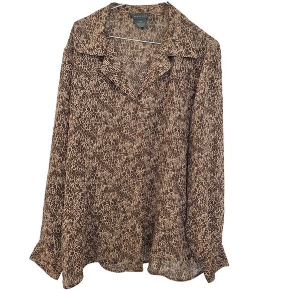 Mantles Dot/Spot Pattern Blouse with mini side slits - Picture 1 of 7